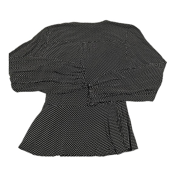 Anthropologie Womens Maeve Wrap Blouse Top Black White Polka Dot Size 4 - Picture 10 of 15